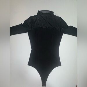 Abercrombie & Fitch Black Mesh Bodysuit